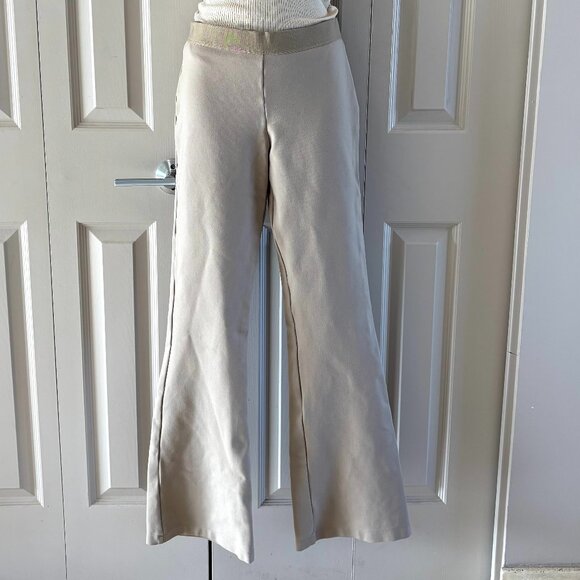 BCBG Max Azria High-Waisted Flare Pants in Cream. Small - Picture 1 of 10